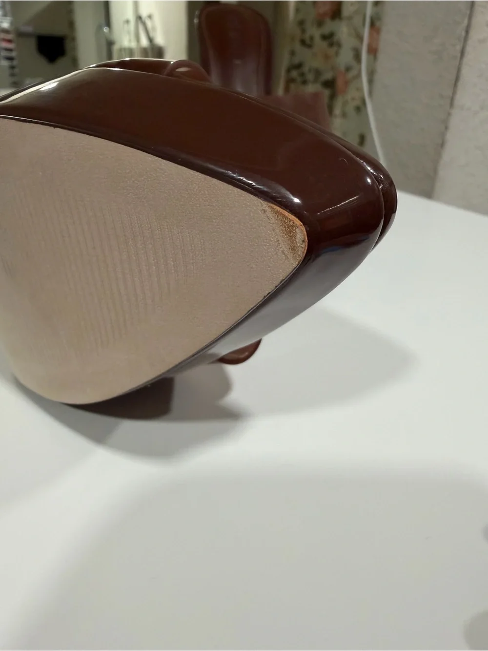 Steve Madden Brown Patent Slide Mules